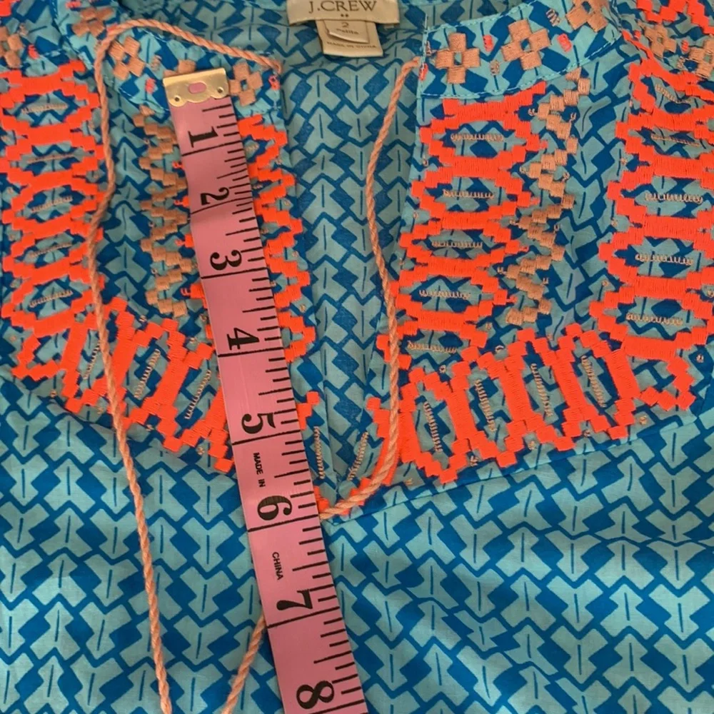 J CREW 100% cotton geometric blue print sleeveless lightweight top LNWOT… - Picture 11 of 11